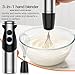 MegaWise Blender Handheld 12-Speed Stainless Steel Electric Hand Blender, 3 in 1 Immersion Handheld Blender，with Sturdy Titanium Plated Stainless Steel Blades(black)
