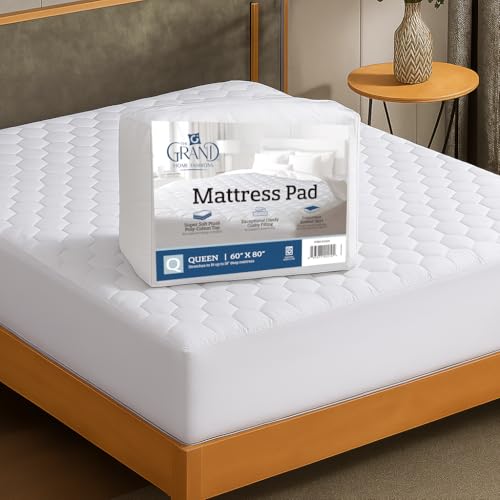The Grand Hotel Collection Queen Size Mattress Pad - Thin, Lightweight, and Breathable Mattress Pad...