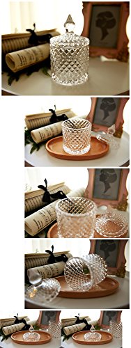 Socosy Elegant Crystal Diamond Apothecary Jar With Lid For Cotton Balls, Swabs,Cosmetic Pads Candy Buffet Jars Jewelry Box Wedding Gift #TOP4