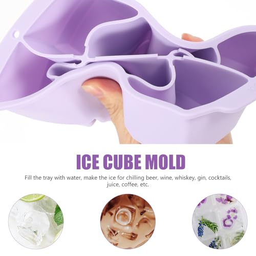 Molde para cubitos de hielo de silicona con tapa morado miniatura 5