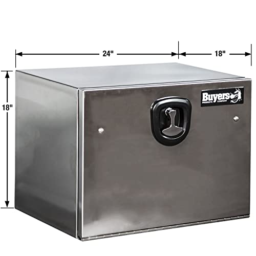 Image of Buyers Products 1702650 Polished Underbody Tool Box, 18 x 18 x 24 Inch