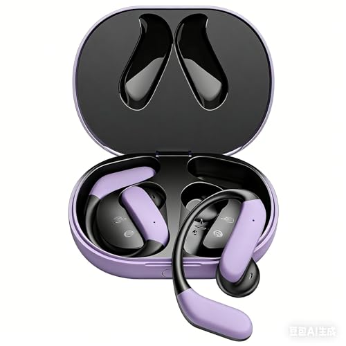 JIJ AI Translation Earbuds: 170 Languages & 0.45s Instant Real-Time Translator Smart AI Headphones with Meeting Notes & Transcription,Bluetooth & ENC Audífonos Traductores Type-C Lavender Purple
