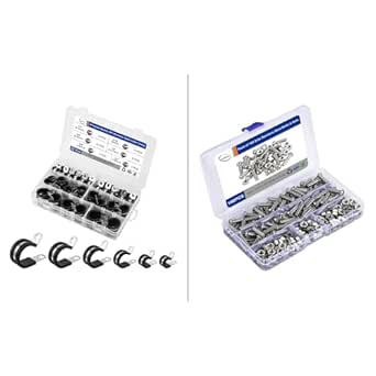 304 Stainless Steel 52 PCS Cable Clamps Kit + SS M6 x 20mm 100 Sets ...