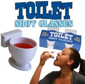 Toilet Shot Glasses - Flush It Down! (Set of 2)