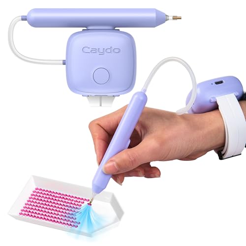 Caydo Diamond Art Pens, Wearable Wireless Electric Diamond Painting Pen, Rechargeable Vacuum No Wax Diamond Art Pen, Ultra-Quiet Diamond Painting Accessories & Tools for Diamond Art Kits for Adults