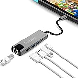 Nintendo Switch Type C Hub Multiport Adapter - innoAura USB C Dock Station with 4K HDMI Converter, USB-C PD Charging Port, Gigabit Ethernet, 2 USB 3.0 Ports for Nintendo Switch, Work as Switch Dock