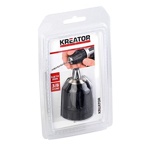 KREATOR KRT014002 KRT014002-Portabrocas automático 0,8-10 mm, Rojo, 3/8 Zoll Schnellspann