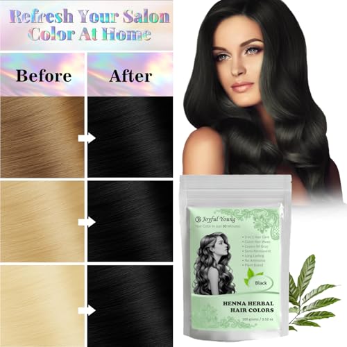 Color en polvo para cabello henna, negro natural miniatura 2