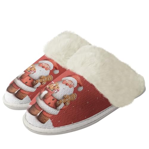 Women Fuzzy Slippers Size 5-13 Indoor Fluffy Bedroom House Shoes Men's Warm Winter House Cotton Slippers
