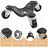 Unibos Steel Tri-Dolly, 3 Wheels Furniture Mover's Dolly with Lifer, Heavy Furniture Moving Rollers Leg Dolly, Moving Triangle Dolly Swivel Caster, 200 KG Capacity 4 Pack, Black (UNI-0261)
