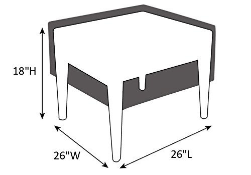 SORARA Rectangular Coffee/Side/End Table Cover Outdoor Porch Ottoman Table Cover, Water Resistant, 26" L x 26" W x 18" H - Thumbnail 2