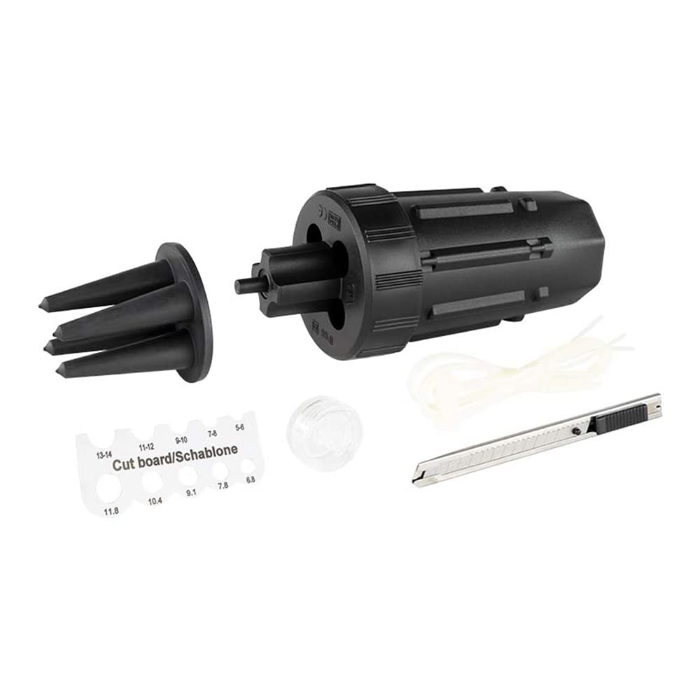 REV Junction Box Waterproof Socket 4-Pin Cable Connector IP68 for Outdoor Use, Black