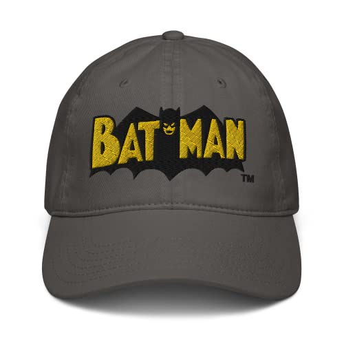 Dc Comics Batman Large Block Text Logo Adjustable Baseball Hat, Asphalt Grey, One Size #TOP1
