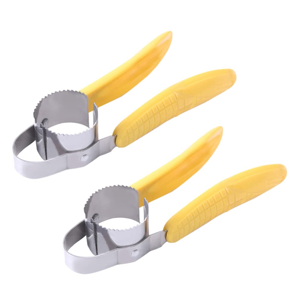 DOITOOL 2pcs Stainless Steel Corn Shaver and Peeler Tool Efficient Corn for Quick Removal Ergonomic Handle Design Compact Kitchen Gadget for Easy Storage
