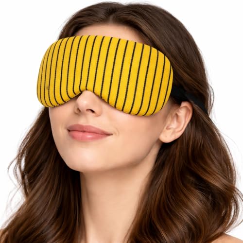 Image of Jenna Gel Sleeping Eye Shade Mask Cover For Insomnia, Meditation, Puffy Eyes And Dark Circles (Mltiline Yellow Gel)