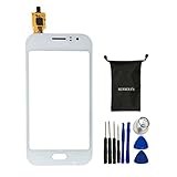 sunways Touch Digitizer Glass Lens Screen Replacement for Samsung Galaxy j1 Ace j110 with Device Opening Tools(White)