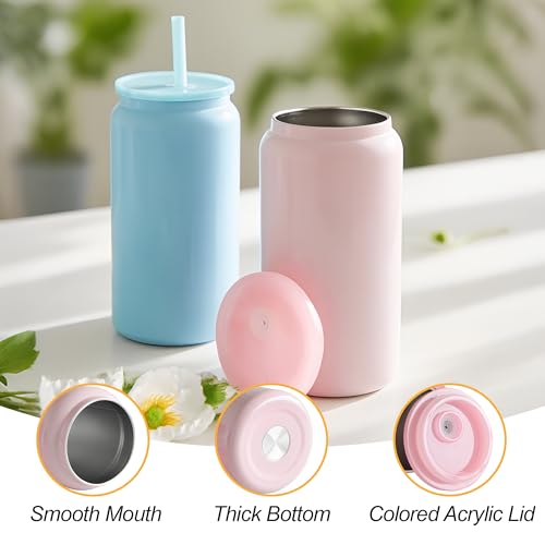 Vaso de acero inoxidable con forma de lata sofisticado y duradero de 16 onzas 7