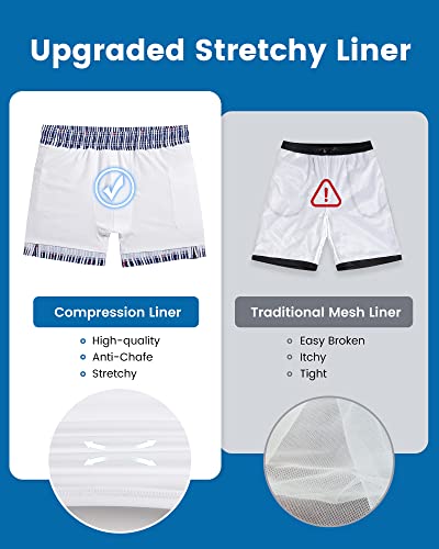 Image of maamgic 5inch Mens Swim Trunks with Compression Liner 2-in-1 Swimming Shorts Stretch Quick Dry with Zipper Pockets