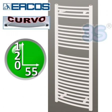 Ercos Tekno Scaldasalviette curvo bianco cm 120x55 interasse 50