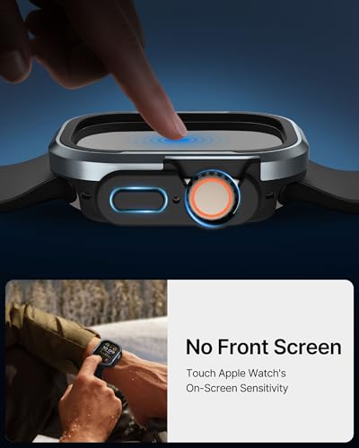 Image of Fullmosa Rugged Armour Hybrid Watch Case Compatible for Apple Watch Series 11 10 9 8 7 Ultra3 2 1, Shockproof Resist Bumper iWatch Cover, Black