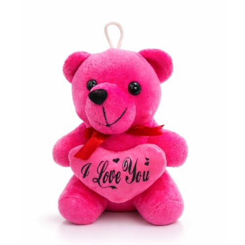 Image of EITHEO Valentine's Day Special Teddy Bear Soft Toy (15 cm) | Cute Stuffed Teddy for ValentineTeddy Bear Day Gift for Girls & Girlfriend | Soft Plush Romantic Gift (Pink)