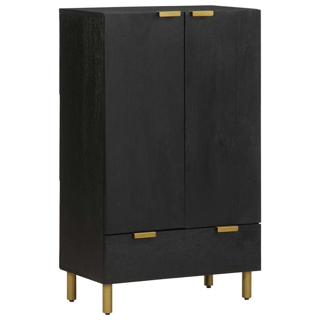 Tabla alta de alta calidad, 60 x 33 x 100 cm, de material de madera con patas de metal robustas, prácticas asas y placa superior estable para un elegante espacio de almacenamiento en el salón