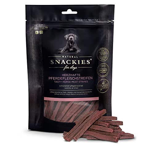SNACKIES Vorteils-Set Pferd 6+1 Pack (à 170g) Premium Snacks für Hunde ohne Zusatz von Getreide, Zucker, Farb-, Aroma- und Konservierungsstoffe, schonend luftgetrocknete Leckerli