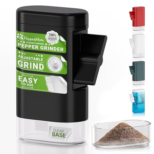 Traditional Black Pepper Grinder Mill - Manual, High-Efficiency Salt and Pepper Grinder - Durable, Adjustable Coarseness Pepper Mill Grinder - Easy to Use