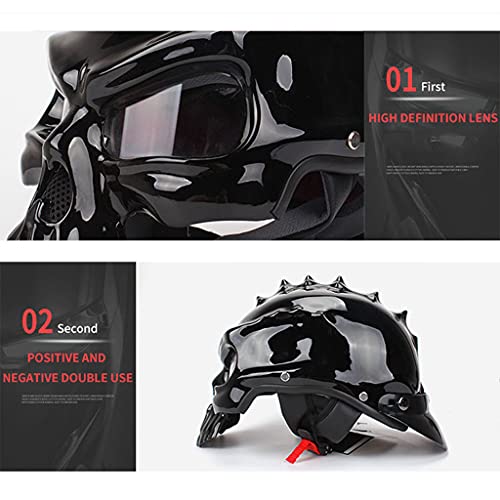 Bybygxq Retro Motorcycle Skull Half Helmet Baseball Cap For Men Women Dot/Ece Approved Lightweight Open Face Motorbike Unique And Creative Skull Cap Helmets, Personality Scooter Helmets #TOP2