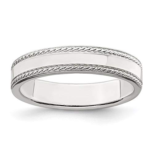Wedding Band Ring Band 925 White Sterling Silver Bridal Jewelry Women's Standard Flat