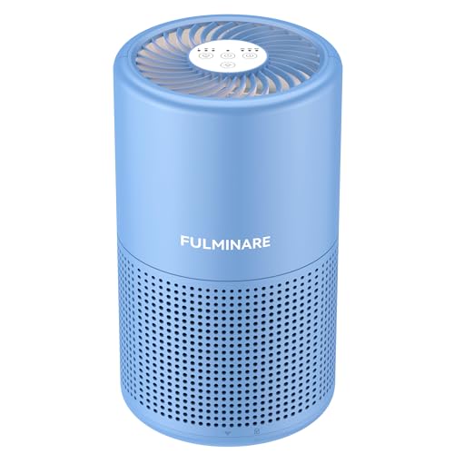 FULMINARE Air Purifiers for Home Bedroom H13 HEPA Air Purifier, 3 Speeds, Timer, 24dB, Small Mini Air Purifier with Night Light, Deep Blue