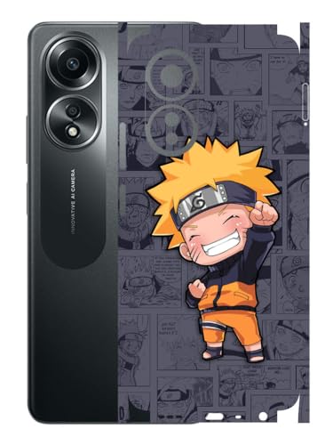 Image of AtOdds - Compatible for Oppo A58 (4G) Mobile Back Skin Sticker - Lamination - Wrap (Coverage - Back+Camera+Sides) (Design - Anime-1)