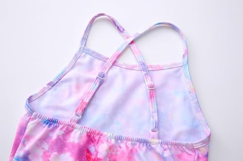 Image of LUOUSE Swimwear for Girls Swimsuits Quick Dry Cross-Back Adjustable Strap Bathing Suit for Kids 2-13 Years