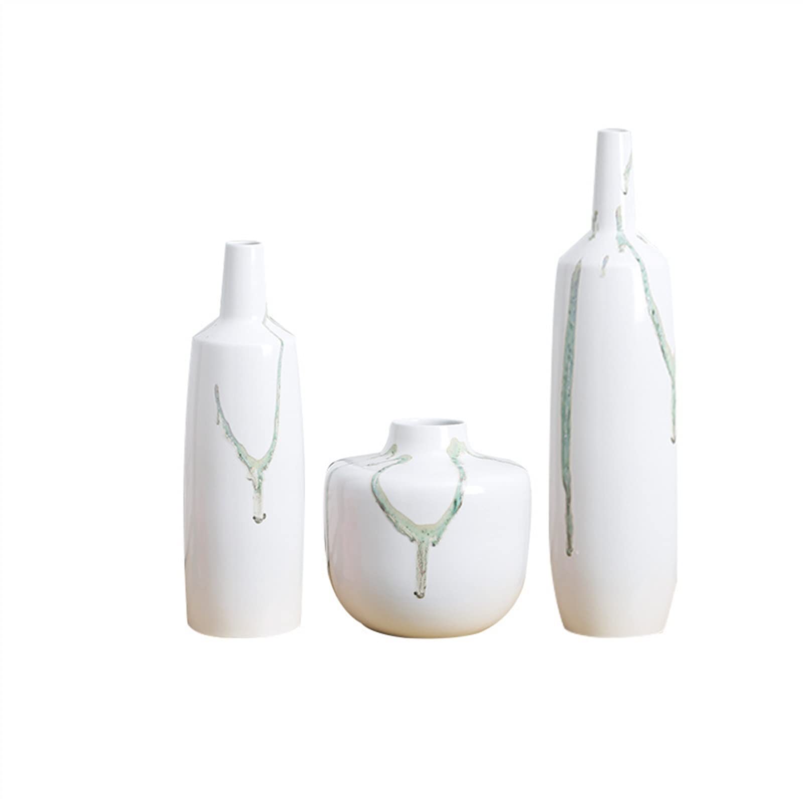 Bzgpmfud One Color Vase Desktop Morandi Color Creative Ceramic Decoration Flower Arrangement Homestay Room Soft Flowers