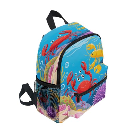 Marine Creature Scene Big Kid Backpacks Bottle Pockets Kids Student Books Bag for Airplane M4