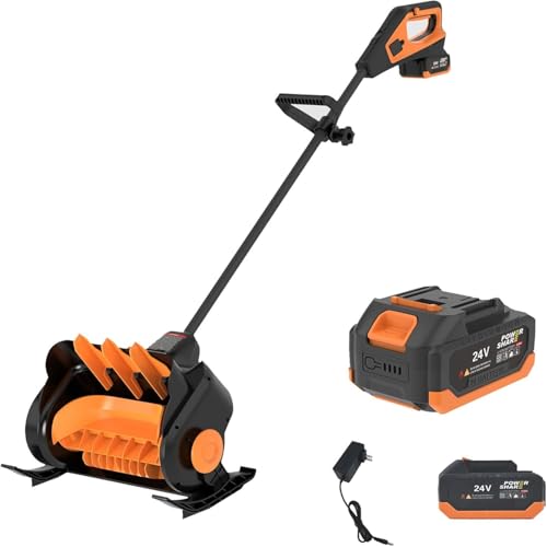Pelle à neige électrique sans fil avec batterie et chargeur rapide, légère et efficace pour un déneigement facile