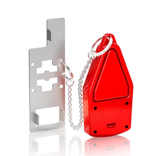 1 Pack Portable Door Lock for Travel with Alarm, Heavy Duty Security Lock for Hotel Room Door, Apartment Safety Device, Anti-Theft Door Locker with Loud Alarm Sound (Fits All Inward Doors)