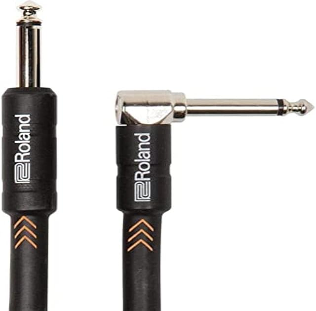 Roland Black Series 15Ft / 4.5M Instrument Cable,Angled/Straight 1/4" Jack - Ric-B15A