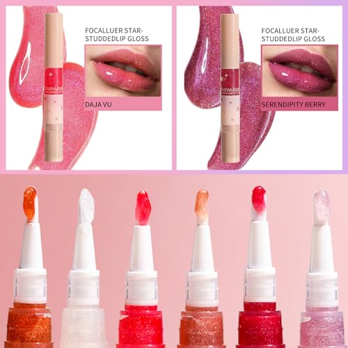 Mrettick 6PCS Glitter Lip Gloss,High Shine Shimmer Lipstick,Long Lasting Plumping Lipgloss,Hydrating,Moisturizing,Non-Sticky and Lightweight Formula for Lip Color,Iridescent - Image 5