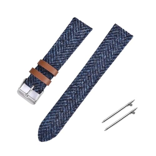 SiChouwz 18mm 20mm 22mm �{�v�i�C�������v�o���h�X�g���b�v ���B���e�[�W�D��u���X���b�g �N�C�b�N�����[�X���X�g(Blue,18MM_SILVER BUCKLE)