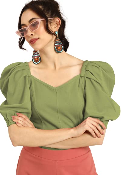 Image of Women's & Girl's Solid Short Sleeve Crop Top (LY-TopD6 Variation)