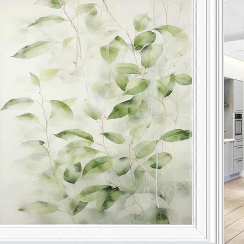 Vinilo decorativo para ventana con patrón artístico y privacidad miniatura 3