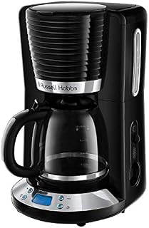 Russell Hobbs 24391 Inspire Filter Coffee Machine, 1.25 Litre Carafe (10 Large Cups), High Gloss Black with Chrome Accents, 1100 W
