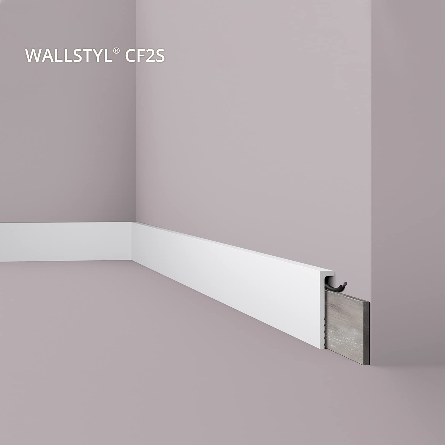 CF2S WALLSTYL Cubre zócalos - 18 piezas (36 m) - 110 x 22 x 2000 mm - NOËL & MARQUET - una marca de NMC - Poliestireno de alta densidad