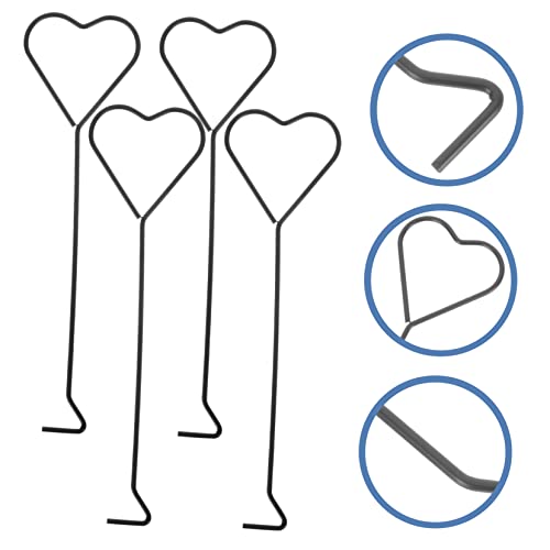 VILLCASE 4 ganchos de hierro para mechas con diseño corazón miniatura 3