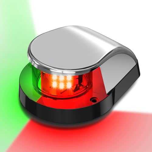 Obcursco Boat Navigation Lights, Red and Green Marine LED Bow Lights, IP67 Waterproof...