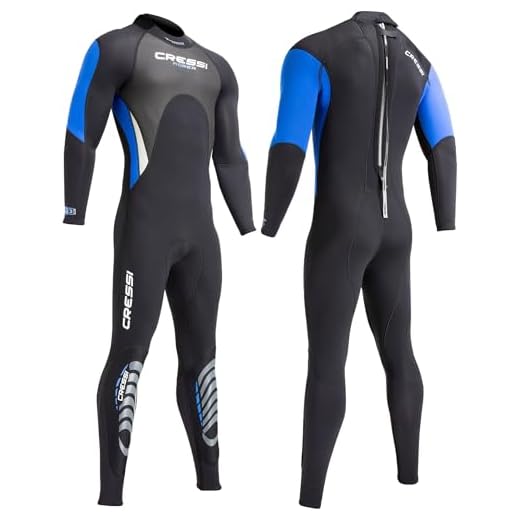 Cressi Morea Herren - Neoprenanzug 3mm für alle Wassersportarten, Schwarz/Blau/Silber, L/4