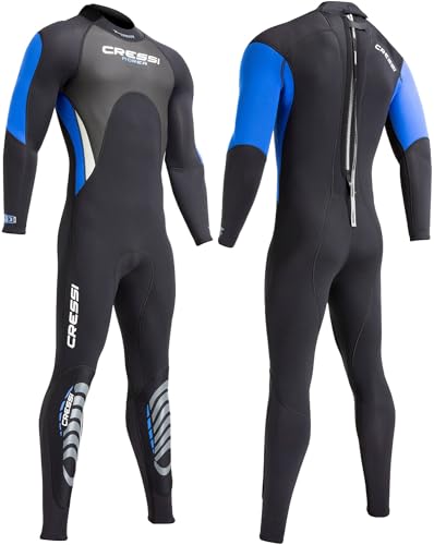 Cressi Morea Herren - Neoprenanzug 3mm für alle Wassersportarten, Schwarz/Blau/Silber, XL/5
