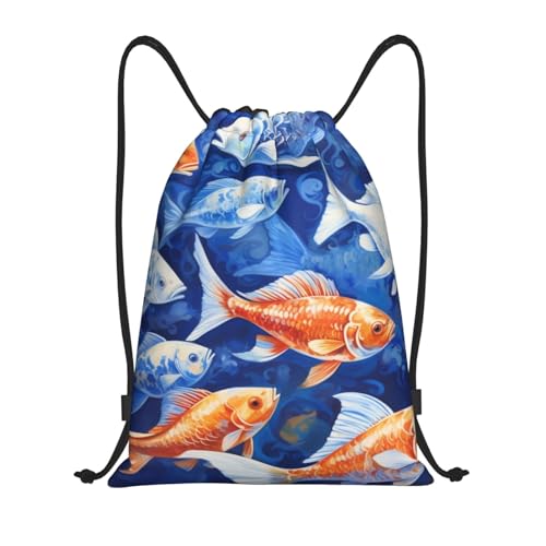 Drawstring Bag Lightweight Small Gym Bag for Women Dish Painting Soccer Backpack for Sports Travel