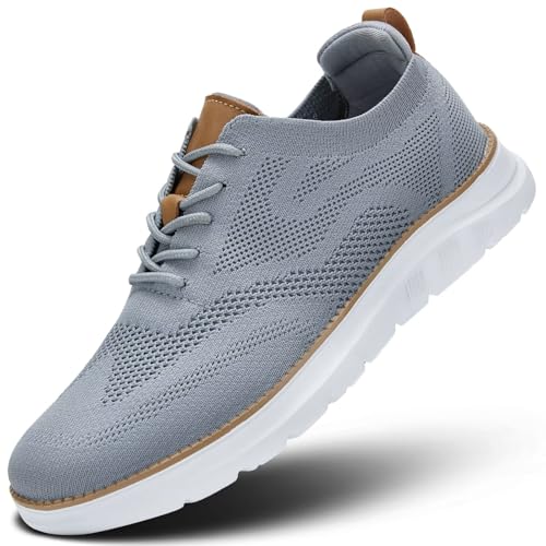 Image of Mens Casual Dress Oxfords Shoes Fashion Mesh Work Business Walking Sneakers Comfortable Lightweight Soft Sole